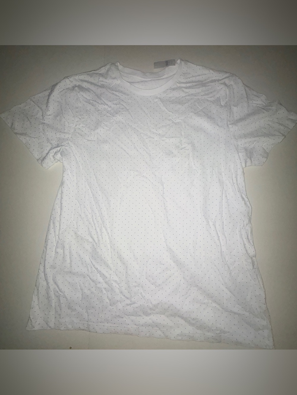 Women's New Old Navy White Shirt with Dots Size Large White Short-Sleeve